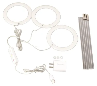 Obrázek produktu pro Růstové osvětlení pro pokojové rostliny, plné spektrum, 3 žárovky, LED osvětlení s časovačem, květiny, zelenina, žluté
