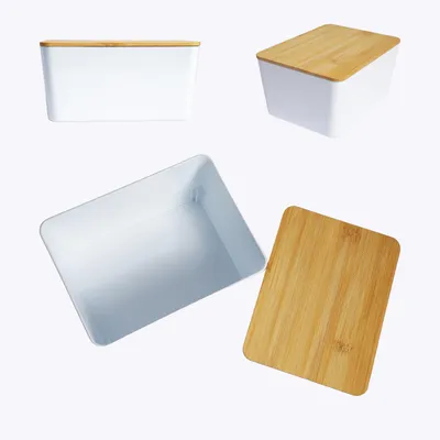 Produktbild von Sepio Organizer Mona mit Bambusdeckel 17,5 x 13 cm, Weiß