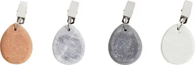 Produktbild von Tischtuchbeschwerer Steine 4 Stück grau 13x13 cm