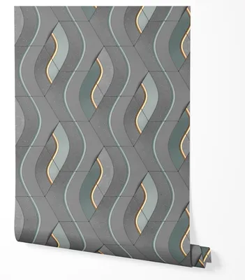 Zdjęcie produktu dla Tapeta Samoprzylepna Geometria Granatowe Faliste Linie Do Biura Salonu 2.5m x 0.5m