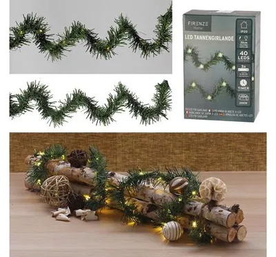 Produktbild von Tannengirlande, 40LEDs, ca. 200cmL, 40 warmweiß, inkl. 30cm