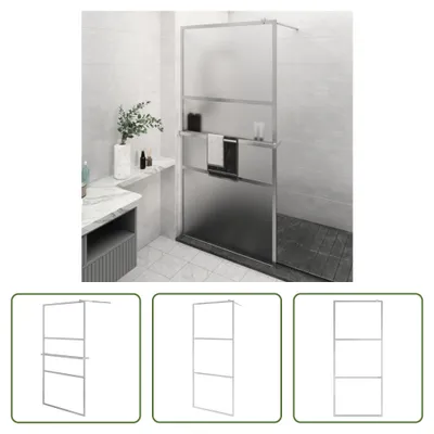 Obrázek produktu pro The Living Store Sprchová zástěna s policí pro sprchový kout chrom 115x195 cm ESG