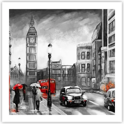 Produktbild von Poster - Poster ohne Rahmen - London Bus - 60x60 cm - Wand Bild - Wanddeko - Wandbilder - Kunstposter - Wandposter - Bilder - Kunstdruck - Wanddekoration - Wandbild - P2XAC60x60-3939