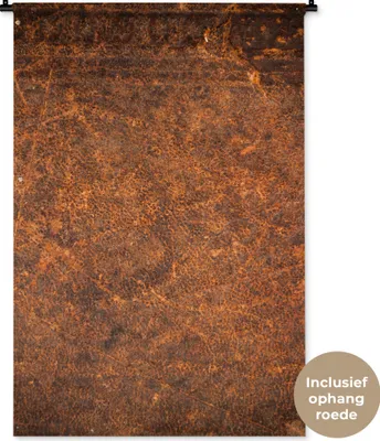 Produktbild von MuchoWow® Wandteppich Wandbehang Leder - Textur - Braun - Orange 90x135 cm Tapisserie Dekoration Wandtuch - Baumwolle - Wandskulptur