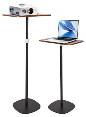Stehtisch höhenverstellbar 46-120 cm, mobiler Computertisch, schwarz