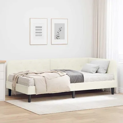 Immagine prodotto di Maison Exclusive - Letto angolare color crema 90 x 190 cm in velluto
