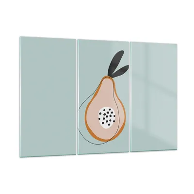 Produktbild von Bilder auf glas - 3 Teile - Birne Bild Jugend - 105x70cm - Glasbilder - Wandbilder - Bilder - zum Aufhängen bereit - Wanddekoration aus Glas - Glas Bilder - Wandbild auf Glas - GCE105x70-4616