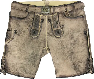 Produktbild von MADDOX Kurze Trachten Lederhose "Horb" mit Gürtel | Natur Vegetabil Größe: 58