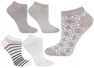 Produktbild von Niedrige Socken Damen - Bunt - 5 Paar - Baumwollsocken - Gemustert