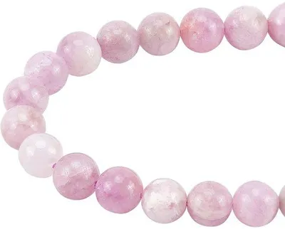 Image de Perles de kunzite, perles naturelles rondes de 8 mm, bijoux