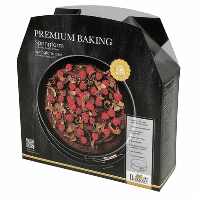 Zdjęcie produktu dla RBV Birkmann 882010, Forma do ciasta z klamrą, Okrągły, Płaska powierzchnia, 3 l, Czarny, 260 mm