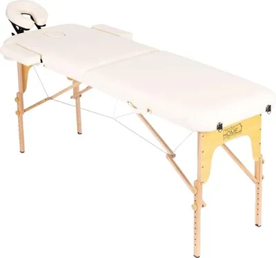 Obrázek produktu pro ModernHome BM2524 Dřevěné masážní lehátko, skládací, 2 segmenty, 250 kg, 185 cm, béžová