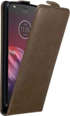 Produktbild von Cadorabo Hülle für Motorola MOTO Z2 Schutz Hülle in Braun Flip Etui Handyhülle Case Cover