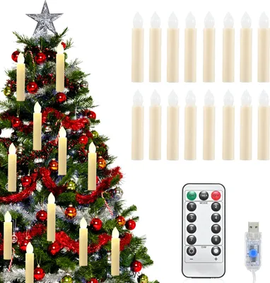 20 Stück LED Kerzen – Kabellos, Warmweiß, Dimmbar Mit Fernbedienung & Timer – Für Weihnachten, Hochzeit, Party
