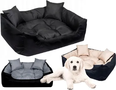 Produktbild von Hundebett Hundekissen Katzenbett ECCO Wasserdicht Schwarz Größe XL 115x95