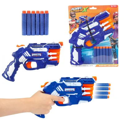 Produktbild von Toi-Toys 32548A - FOAM STRIKEX - Pistole 4 Schuss mit 5 Schaumstoffpfeilen Spielzeugpistole