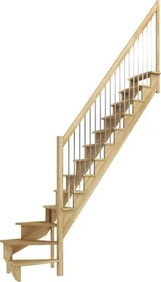 Produktbild von Pertura Wangentreppe Filia Buche Leimholz Ohne Setzstufen Seitenwange buche 1/4-gewendelt unten rechts 65 cm 12 Stufen /