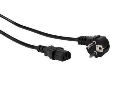 Image de Cordon D'alimentation Noir Cee 7/7 90°+ C13 L=2 M H05Vv-F 3G1.00 Mm²