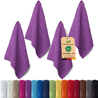 Produktbild von 4er-Set ARIZONA Handtuch-Serie von AR Line – 100% Baumwolle, 500 g/m², 4er-Set Seiftücher 30x30 cm, Orchidee
