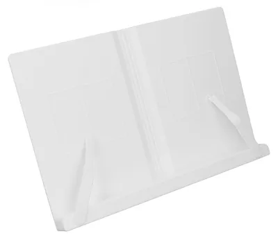 Image de Support de lecture de bureau multifonctionnel et ergonomique, support à livres réglable en ABS pour tablette, téléphone portable et ordinateur portable, blanc