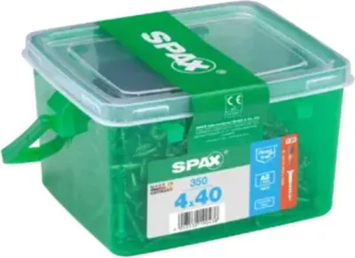 Obrázok produktu pre SPAX skrutka z nehrdzavejúcej ocele, 4 x 40 mm, 350 kusov, s čiastočným závitom, so zápustnou hlavou, T-STAR plus T20, 4CUT - 4197000400409
