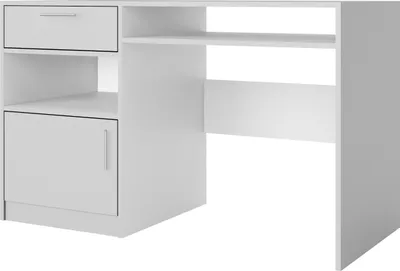 Produktbild von Albello Schreibtisch Blame Schreibtisch für das Schlafzimmer Schreibtisch für Kinderzimmer Weiß silberne Beschläge 125x58x82 cm