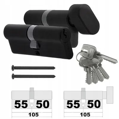 Image de Alubrass Cylindre de Serrure Noir Système 5 Clés