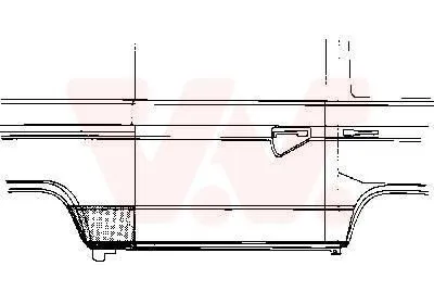 Immagine prodotto di VAN WEZEL Piastra di riparazione del pannello laterale per VW TRANSPORTER III Bus Transporter T3 Furgone a pannelli TRANSPORTER III Pianale/telaio