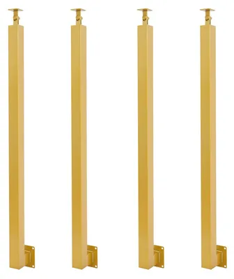 Image de Lot de 4 poteaux carrés pour escaliers - Acier, 90 cm