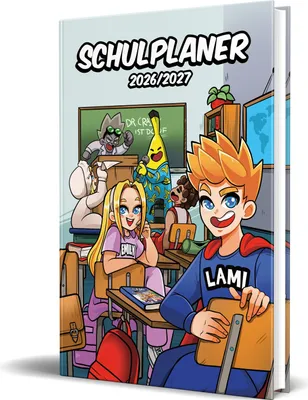 Produktbild von Schulplaner 2026/2027 im Gaming-Design mit Noten-, Klausuren- & Hausaufgabenübersicht