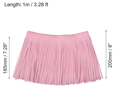 Produktbild von 1 Yard 8 Zoll Kunstleder-Fransenbesatz, doppelseitige Leder-N?hquaste, Fransen fš¹r DIY N?hen, Kleid, Basteln, Rock-Dekoration, Rosa