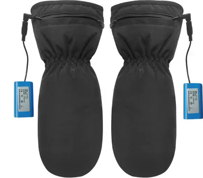 Produktbild von INF Beheizbare Handschuhe mit Reißverschluss, wiederaufladbarer Akku Schwarz 12 Stunden Akkulaufzeit
