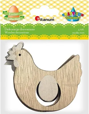 Produktbild von Holzdekoration Hühner mit Ei 4 Stück Titanum