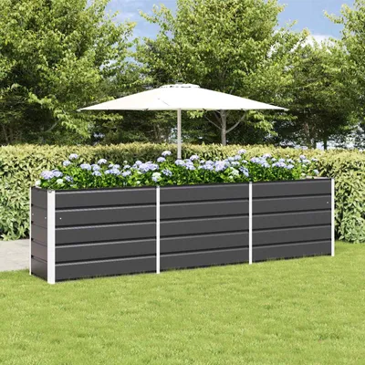 Produktbild von "Schlussverkauf" Pflanzkübel im Garten - 1 pc - Blumenbeet/Gartenbeet - Anthrazit 480x50x45 cm Verzinkter Stahl C13555