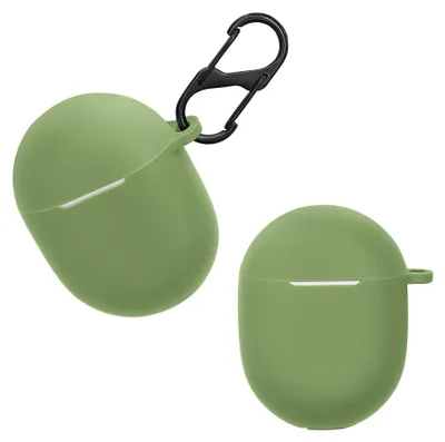 Produktbild von kwmobile Schutzhülle für Google Pixel Buds A Series Hülle - TPU Silikon Case für Kopfhörer Ladecase - stoßfestes Cover mit Karabiner - Pastellgrün