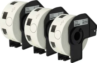 Produktbild von vhbw 3x Rolle mit Halter 24mm (1000 Etiketten) kompatibel mit Brother PT QL-710W, QL-720, QL720NW Drucker - Premium Weiß
