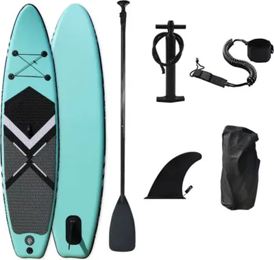 Produktbild von Aufblasbares Brett Sup 320Cm Gross Doppelt 180Kg Mit Rucksack, Pumpe Und Koffer