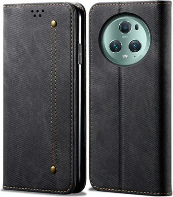 Obrázek produktu pro Honor Magic 5 Pro Pouzdro, Kožené Peněženkové Pouzdro s Magnetickým Uzavíráním a Stojánkem pro Honor Magic 5 Pro černé
