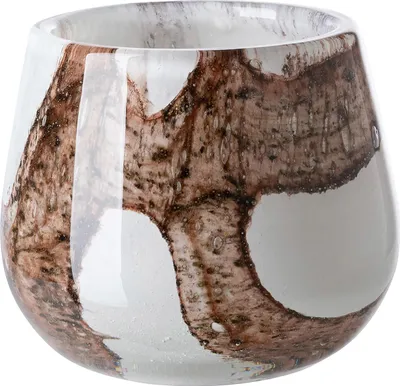 Produktbild von Fink Vase oder Windlicht Mella Braun Weiß Glas (17cm)