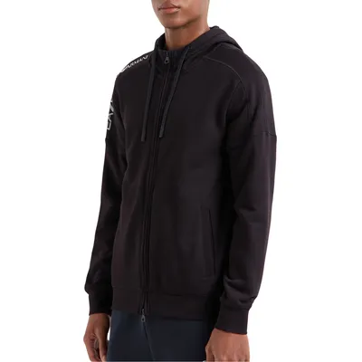 Produktbild von EA7 Logo Series Hooded Baumwolle Sweatjacke Herren