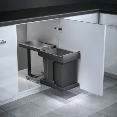 Produktbild von Hailo Abfalleimer AS Solo mit 1 20 Liter Eimer. Vollauszug