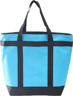 Produktbild von INF Große isolierte Tragetasche Oxfordstoff Aluminiumfolie 55x43x20cm für Alltag und Picknick Blau