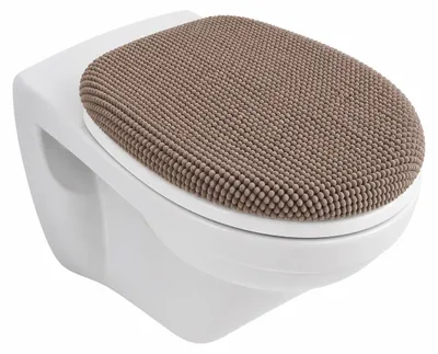 Produktbild von heimtexland ® Badvorleger Chenille Super Flauschig Saugstark Badteppich Badematte Typ771 Taupe WC-Deckelbezug 38x48 cm