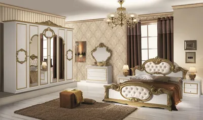Produktbild von Kommode mit Spiegel Barocco in weiss gold Klassik Barock