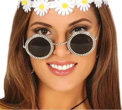 Immagine prodotto di Occhiali hippie con pietre glitterate per feste