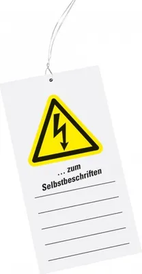 Produktbild von Dreifke® Wartungsanhänger, zum Selbstbeschriften, Kunststoff, 76x147mm, Kabel...