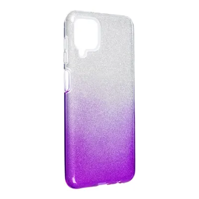 Image de Étui de protection pour téléphone Samsung Galaxy A12, en silicone, avec effet pailleté, couleur violet