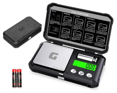 Produktbild von Taschenwaage Miniwaage Feinwaage - 300 g x 0,01 g - LCD-Display - Mit 50 g Kalibriergewicht - Edelstahl-Wägeplattform - Tara-Funktion