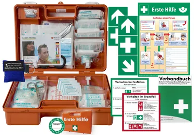 Produktbild von Verbandskoffer (M) Typ N -Komplettpaket- -aktuelle Erste Hilfe DIN 13157 für Betriebe INKL. PERF. VERBANDBUCH, Beatmungshilfe, Aushang + Aufkleber
