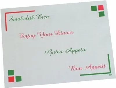 Produktbild von Papstar Tischsets, Papier 30 cm x 40 cm weiß "Guten Appetit", 10 x 100 Stück